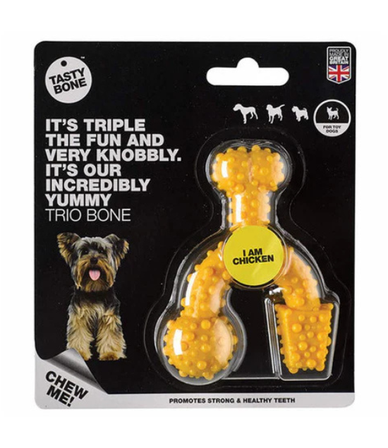 TastyBone Nylon Trio Bone Toy Dog, Chicken Flavor