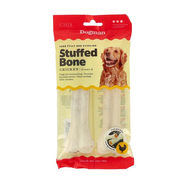 DogMan-Chicken stuffed bone White 2p M 160gm