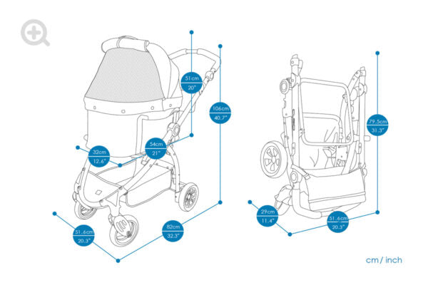 Ibiyaya-New Cleo Travel System Pet stroller - 9kg - Blue Jeans