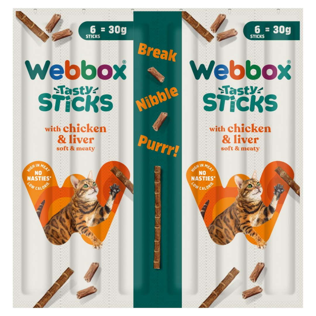Webbox Cat Treat Tasty Sticks Chicken & Liver 30 g (6 pcs)