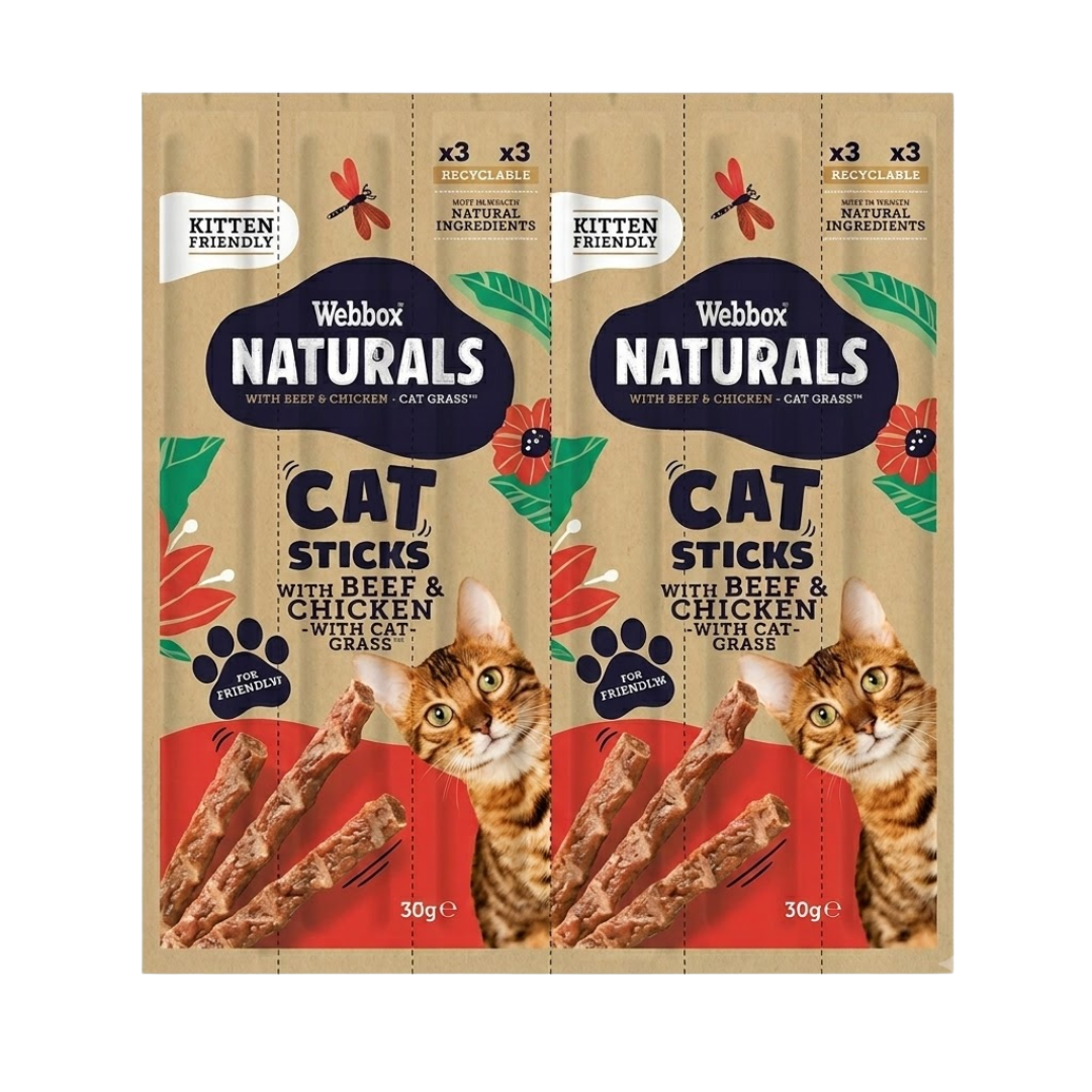 Webbox Cat Treat - Natural Sticks Beef & Chicken 30 g (6 pcs)