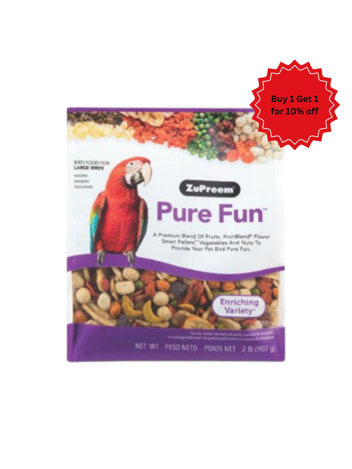 Zupreem - Pure Fun Large Parrots 2lb (0.91kg)