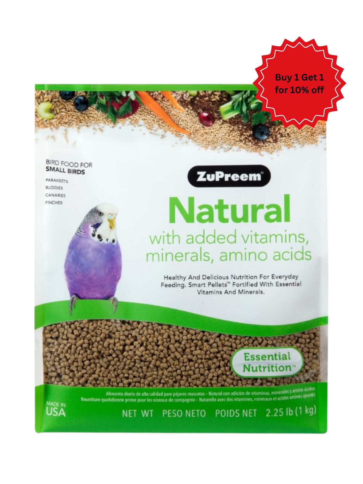 Zupreem - Natural Avian Diet - Small Birds 2.25lb (1.13kg)