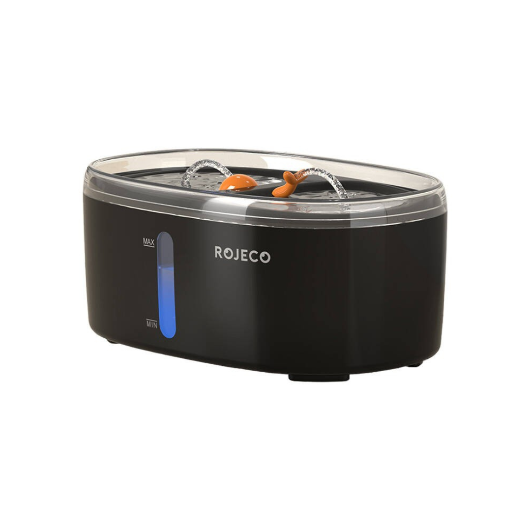 نافورة مياه روجيكو المزدوجة باللون الأسود للقطط سعة 2.5 لتر