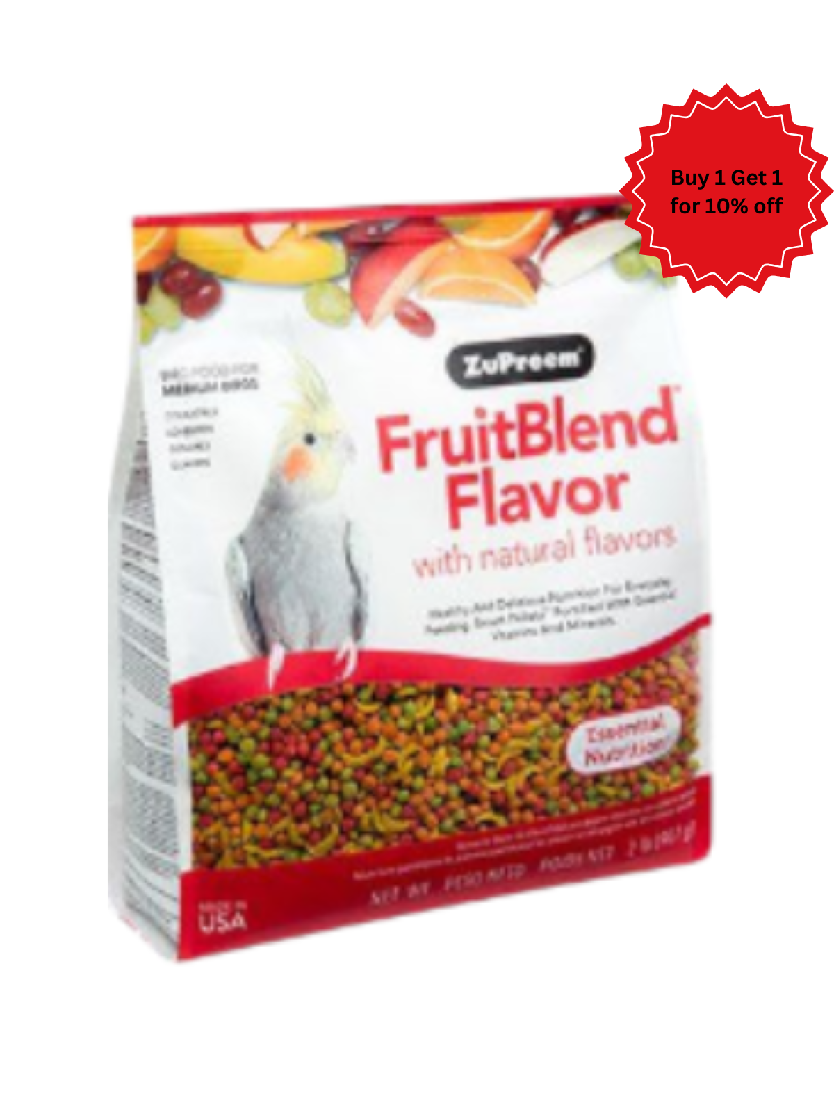 Zupreem - FruitBlend Flavor for Medium Size Birds 2lb (0.91kg)