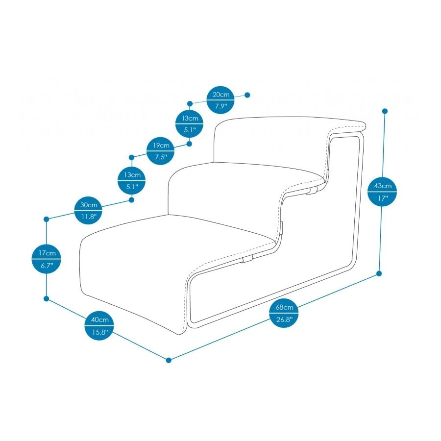 Ibiyaya Everest Practical Pet Stairs for Cats & Dogs (L) - Gray