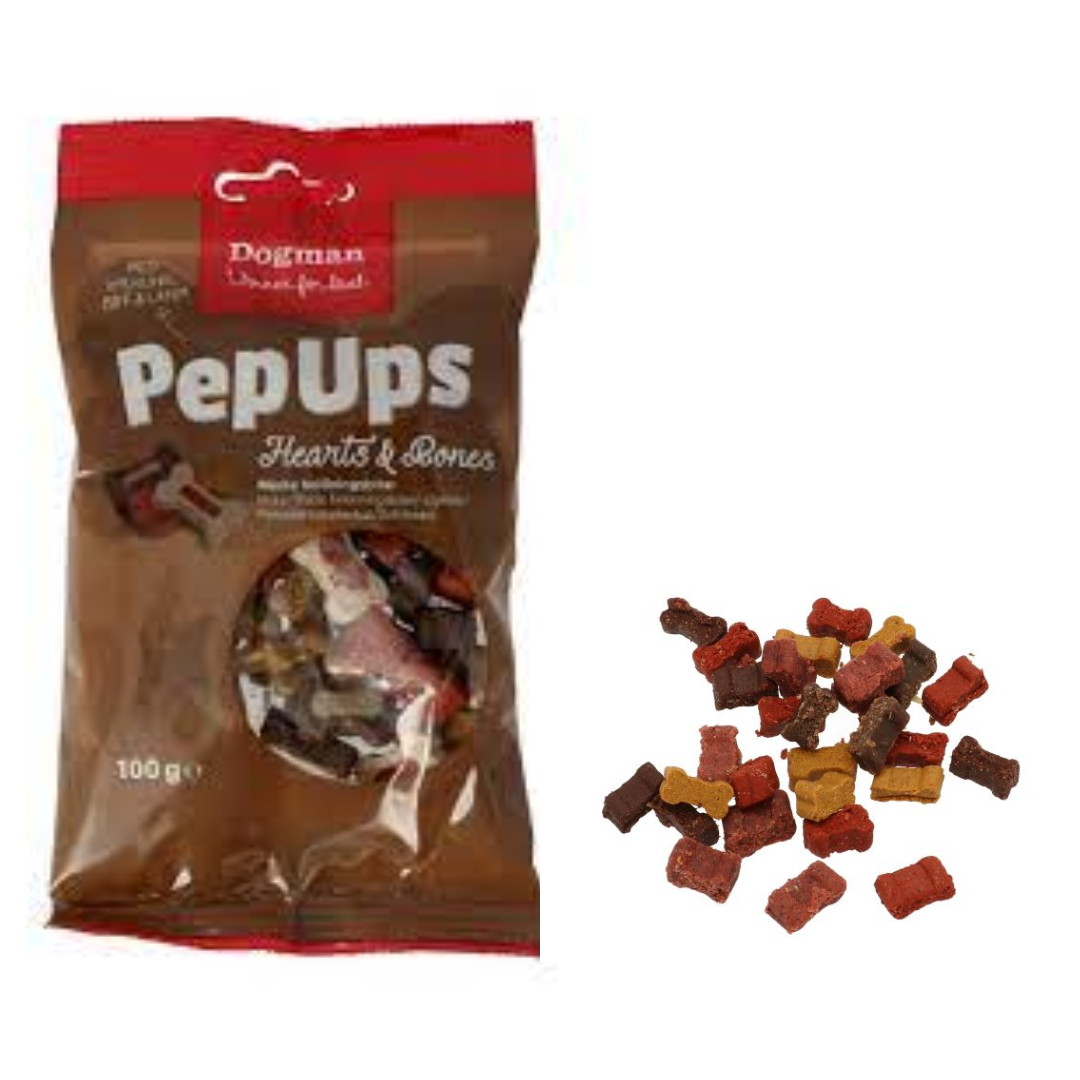 DogMan-Pep Ups Hearts & Bones(Chicken,Beef&Lamb)100g