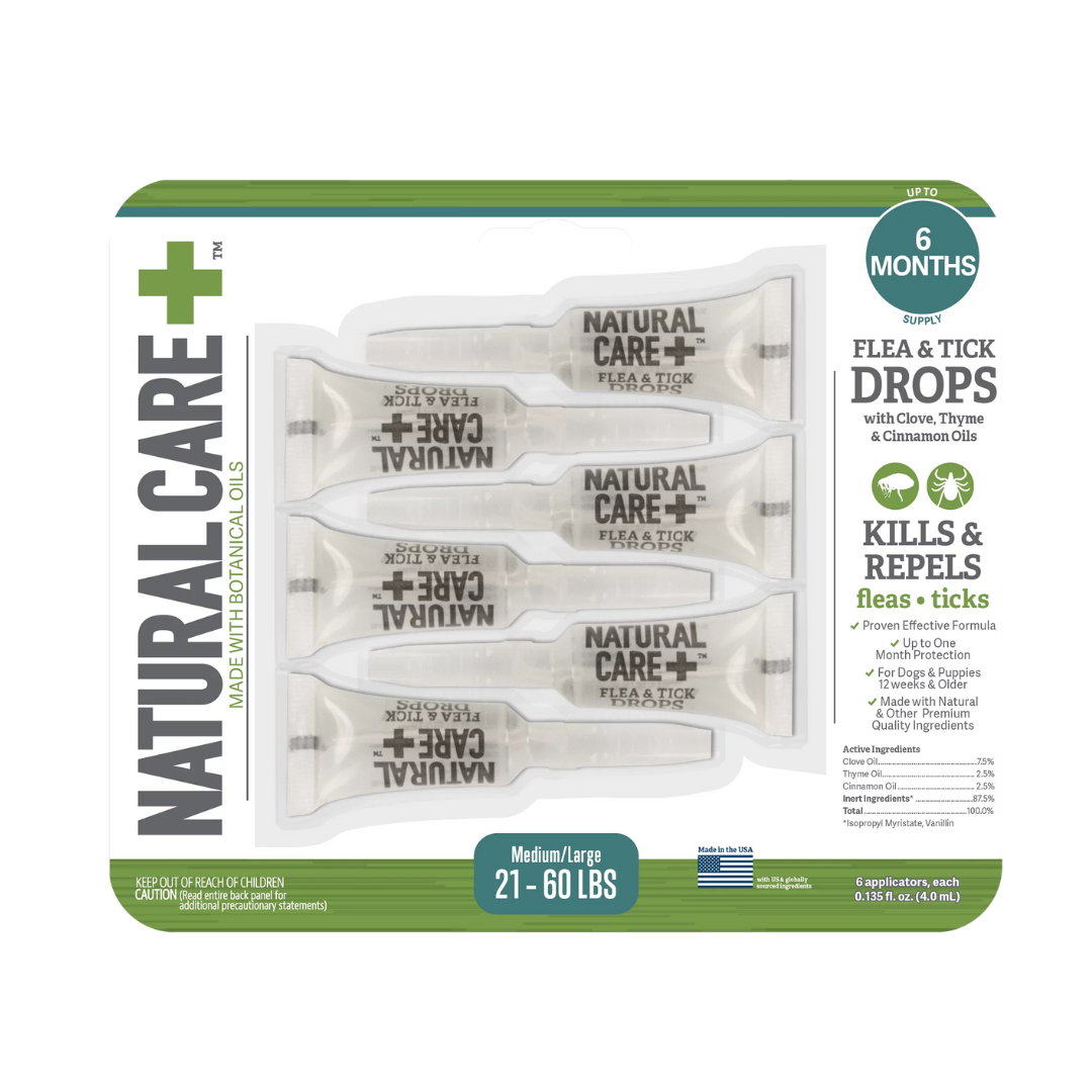 Natural Care Flea & Tick Drops M/L6x6 - Manna Pro