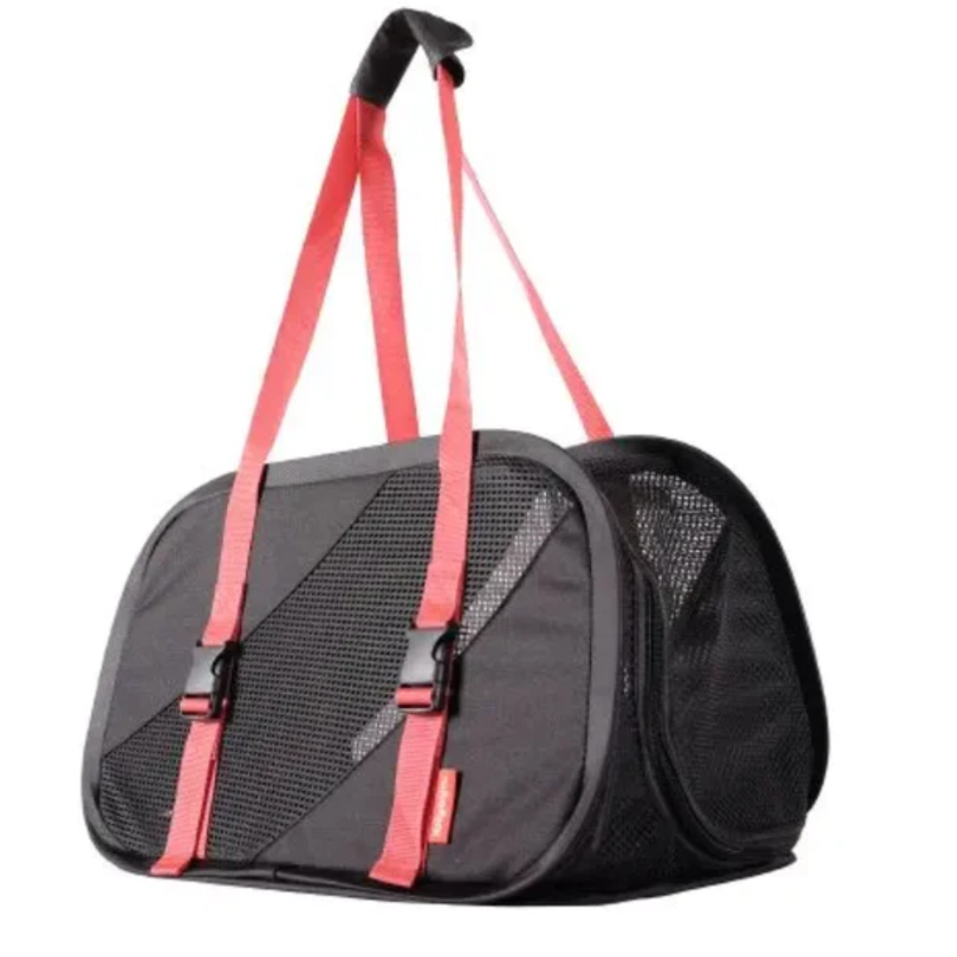 إيبيايا - حامل سفر للحيوانات الأليفة قابل للطي - أسود/أحمر