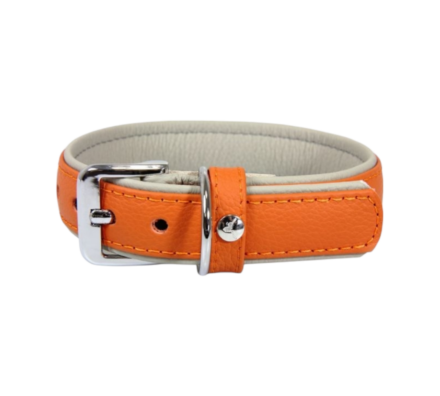 Das Lederband Dog Collar Amsterdam Orange / Grey