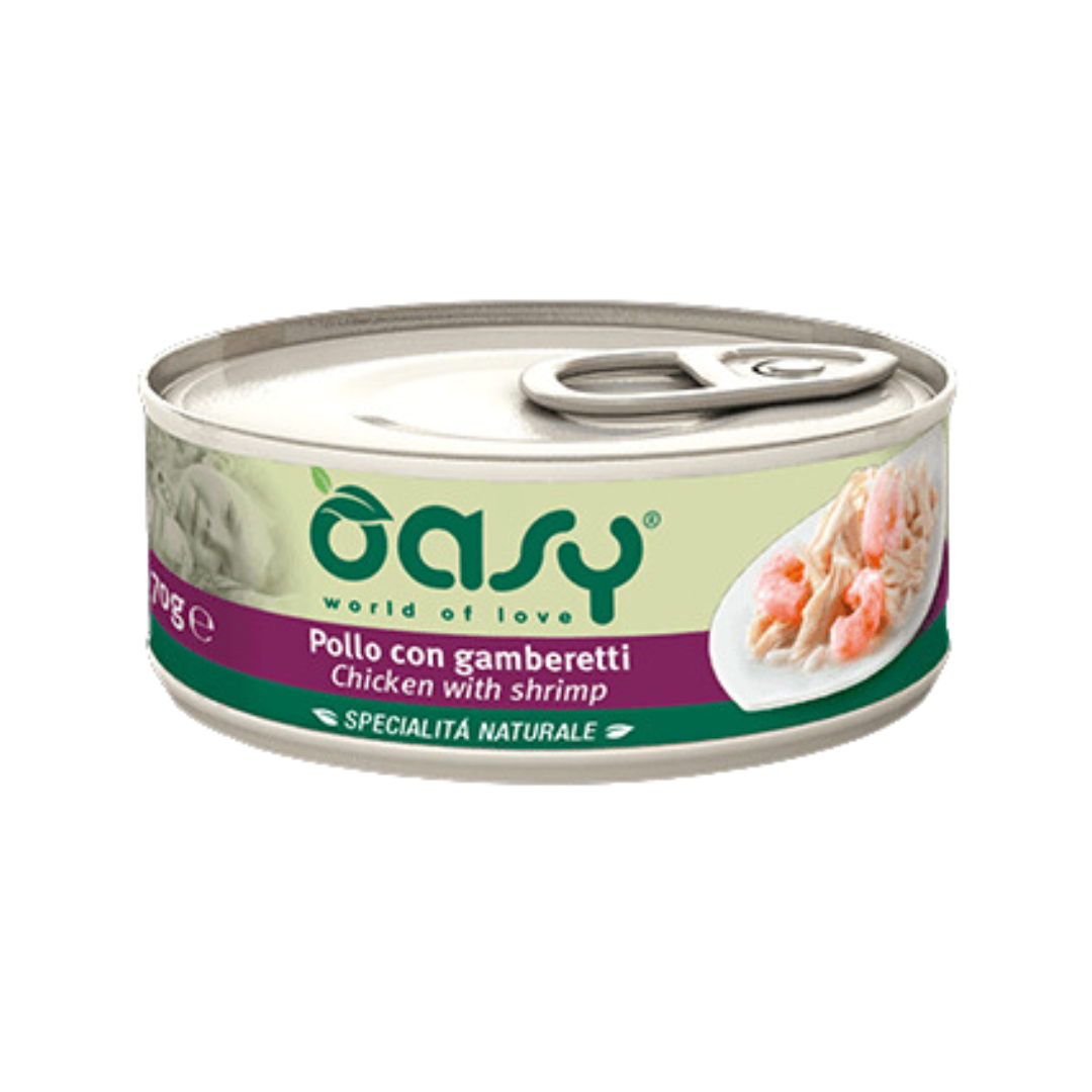 طعام أوزي الرطب للقطط بنكهه الدجاج مع الروبيانحجم العبوه 70 جرام