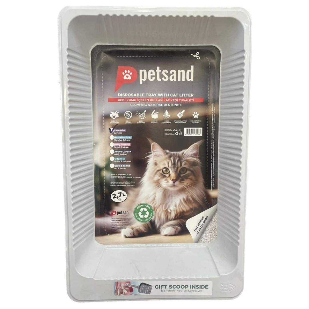 PetSand Disposable Tray with Cat Litter 2.7L