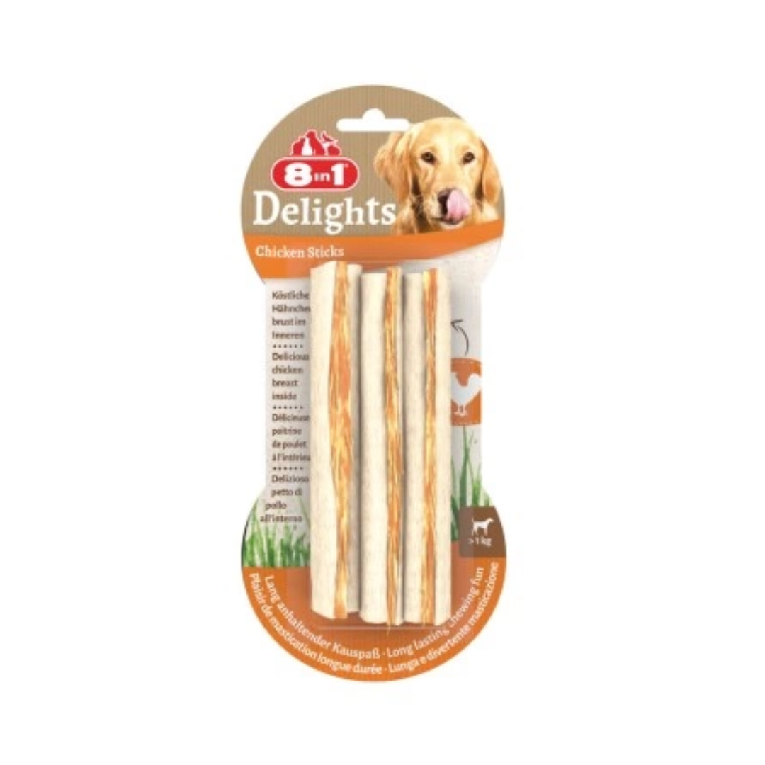 8in1 Delights Chicken Sticks 3 pcs, 75 g