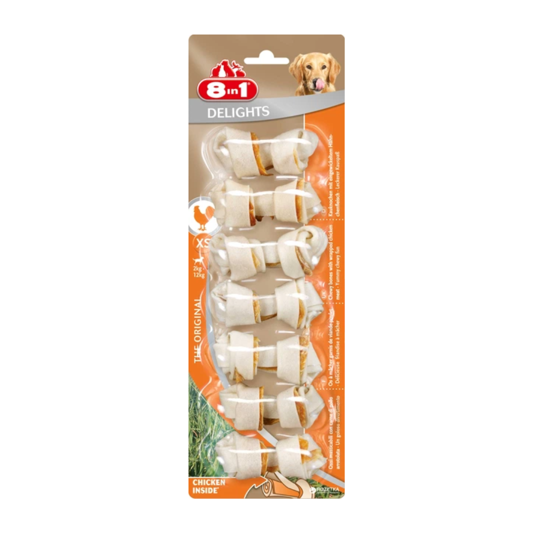 8in1 Delights Chicken Bones XS, 7 pcs, 84 g