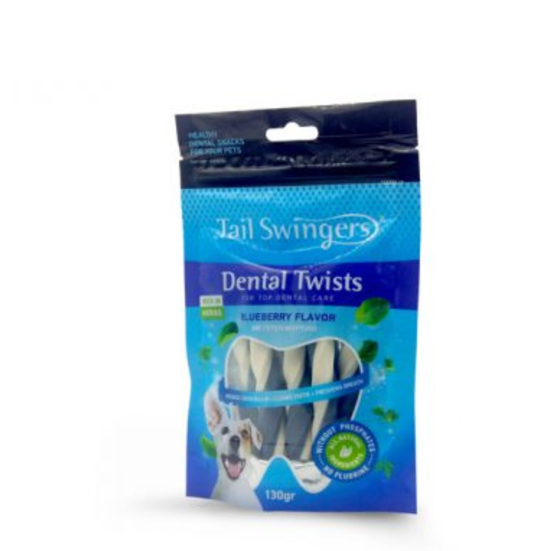 Tail swingers Dental Twists roll Blueberry (small bites) 130g