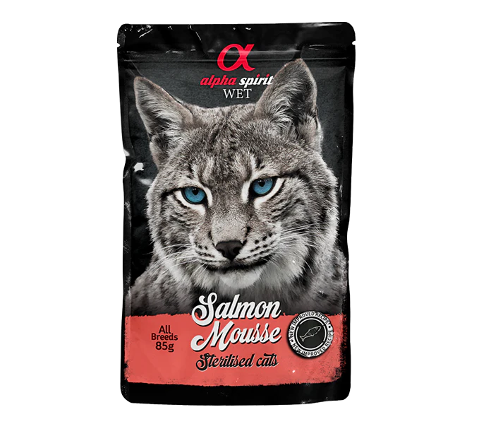 Alpha Spirit - Salmon Mousse for Sterilized Cats Pouches 85 g