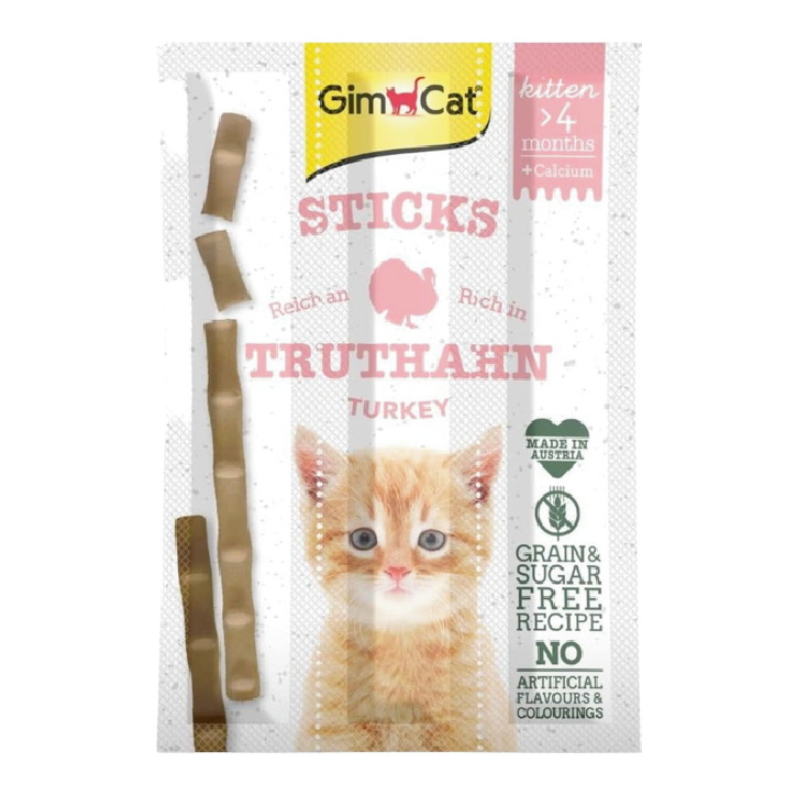 Gimcat Kitten Sticks Turkey & Calcium 3X3g