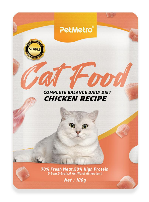 Pet Metro - Complete food Chicken Cat Food IN POUCH 100g