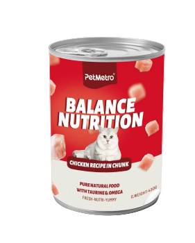 طعام بت مترو للقطط بنكهة الدجاج بالمرق 375 جرام