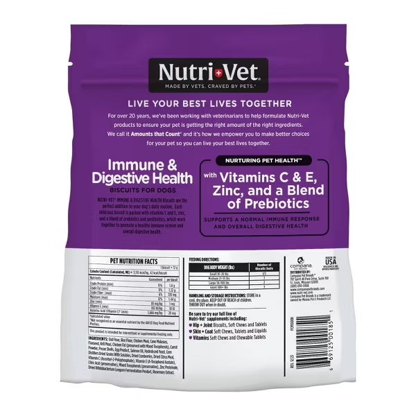 Nutri-Vet Immune & Digestive Health Biscuits for Dogs 16 oz