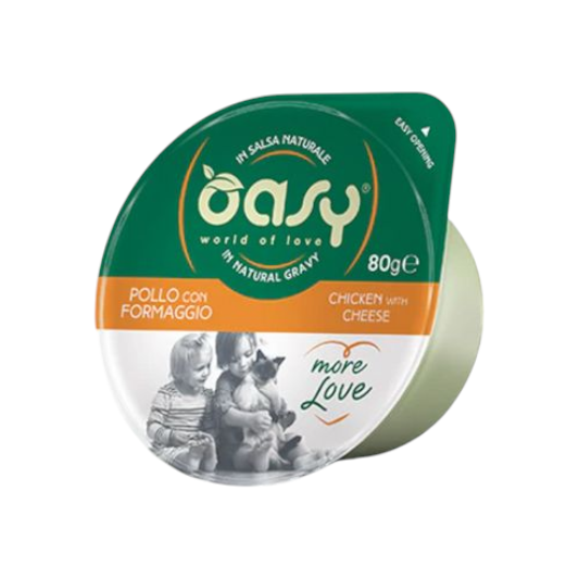 طعام أوزي الرطب للقطط البالغه بنكهه الدجاج والجبن حجم العبوه 70 جرام