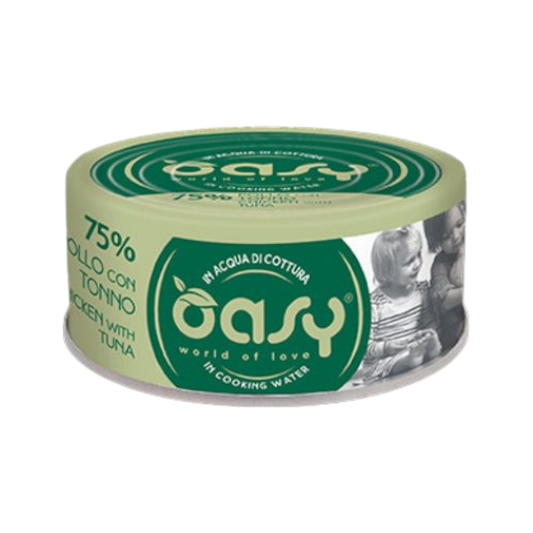 طعام أوزي الرطب للقطط بنكهه دجاج مع تونة حجم العبوه 70 جرام