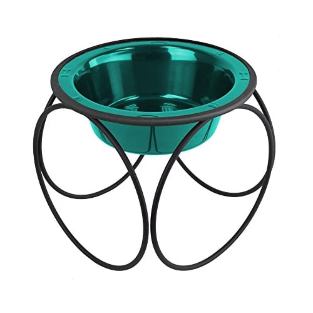 وعاء طعام بلاتينيوم بيتس أولمبيك داينر مع وعاء من الفولاذ المقاوم للصدأ للحيوانات الأليفة مقاس أكس سمول لون أزرق مخضر كاريبي