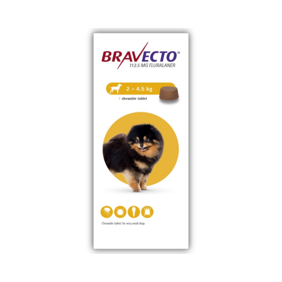 BRAVECTO TABLET FOR DOGS 2-4.5 kg - 112 Mg