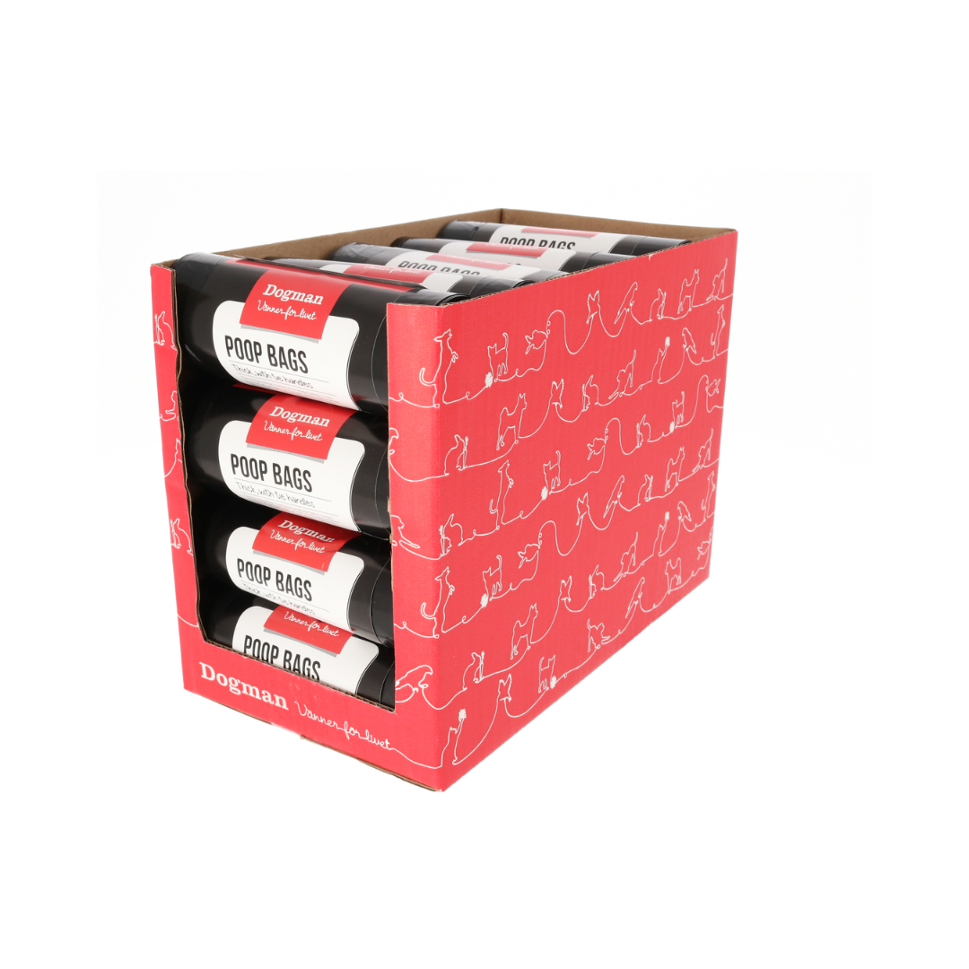 أكياس فضلات دوغ مان بمقبض باللون الأحمر 50 قطعة