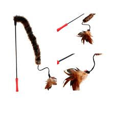 Dogman Toy Feather Teaser Brown 53cm