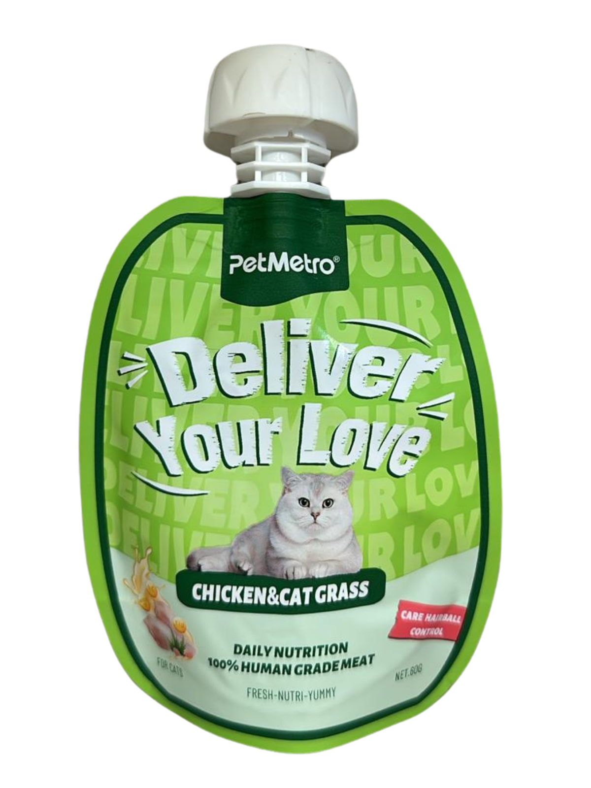 Pet Metro - Flavor Chicken&Cat Grass  NUTRITION POUCH  60g