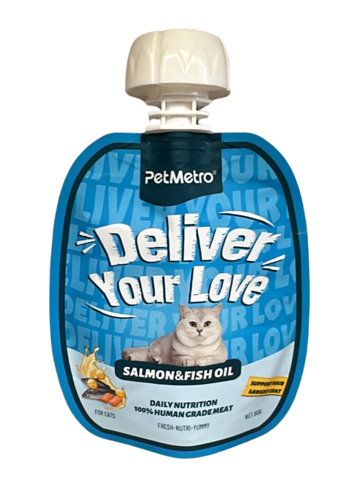 Pet Metro - Flavor  Salmon&Fish Oil   NUTRITION POUCH 60g