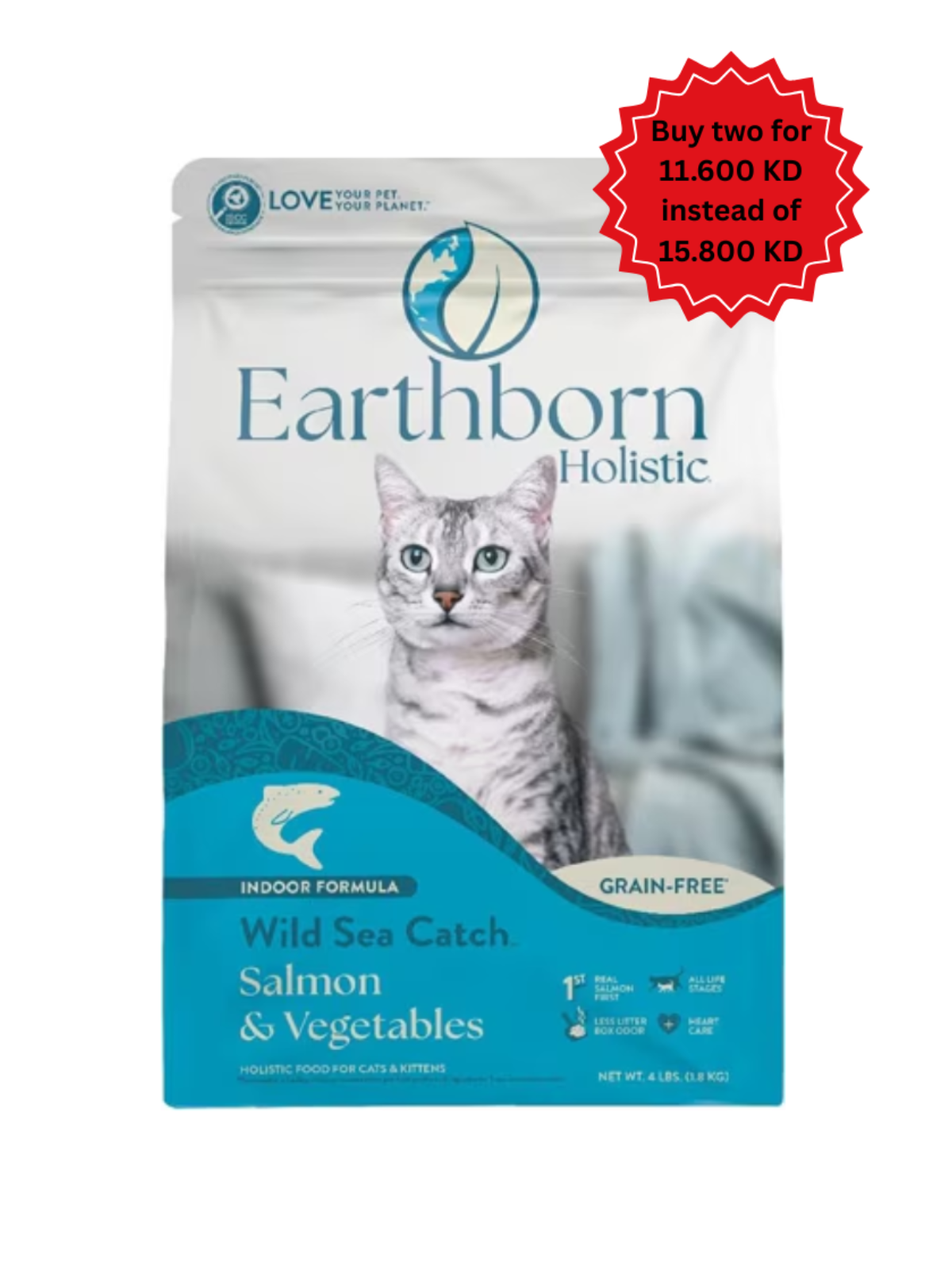 Earthborn Wild Sea Catch Salmon & Vegetables 1.8 kg