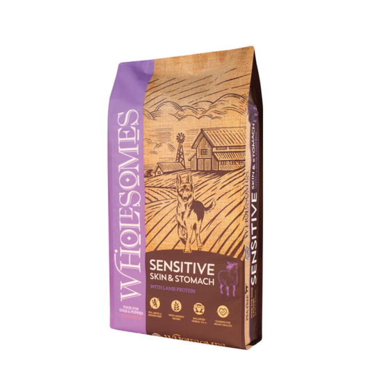 طعام جاف من هولسومز للكلاب للبشرة الحساسة والمعدة مع لحم الضأن 13.61 كجم