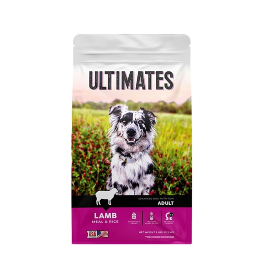 طعام ألتيميت الجاف للكلاب بنكهة لحم الضأن و الأرز البني (بأحجام مختلفة)