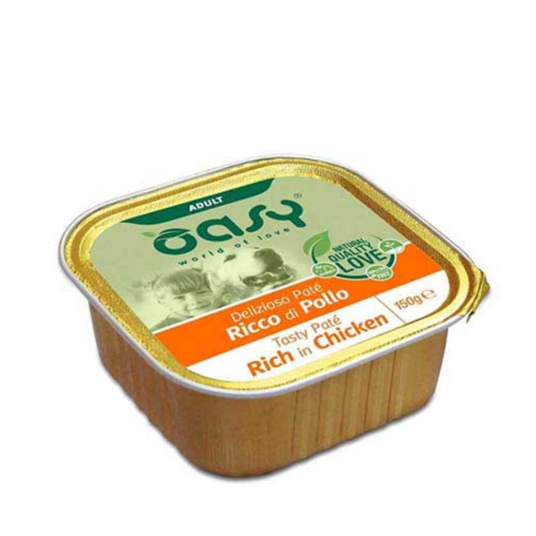 Oasy Wet Food  tasty pate rich in Chicken 150g