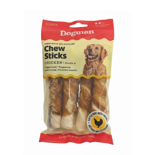 DogMan- Tugg pinnar chichen White  (10cm)4p  120gm