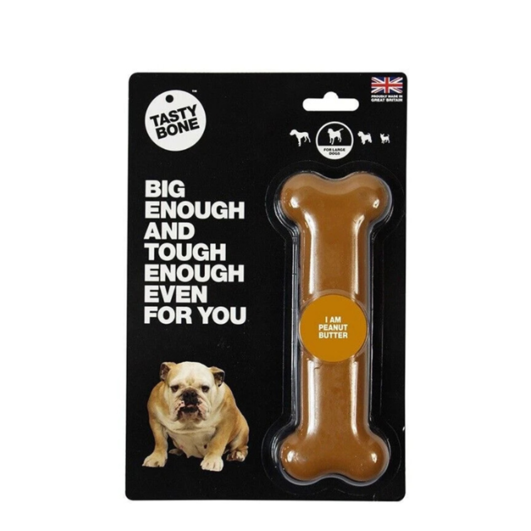 TastyBone Nylon Toy for Large Dogs, Peanut Butter Flavor