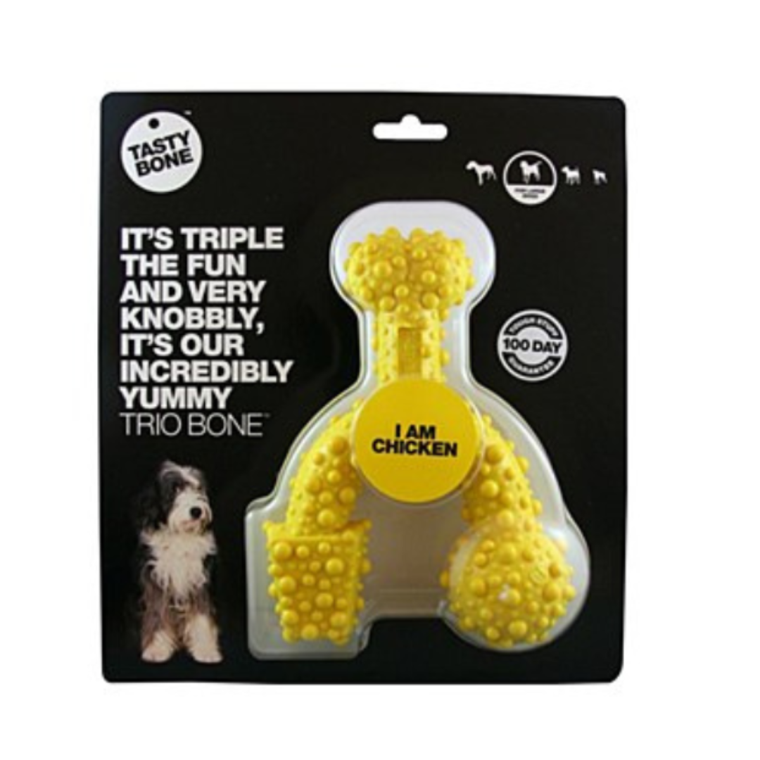TastyBone Nylon Trio Bone Toy for Small Dogs, Chicken Flavor