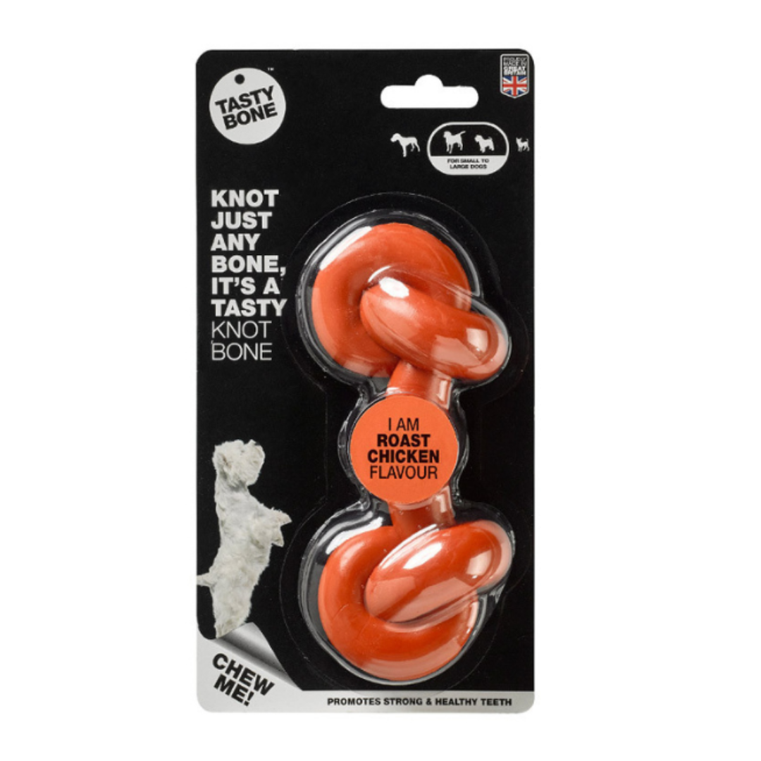 TastyBone Nylon Knotted Bone, Roast Chicken Flavor