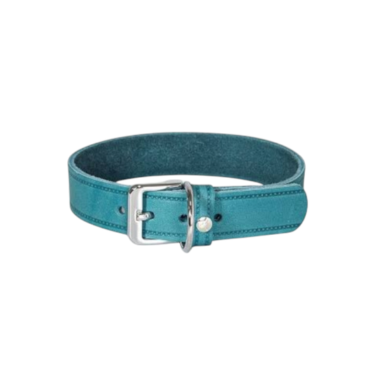 Das Lederband Dog Collar Weinheim Petrol