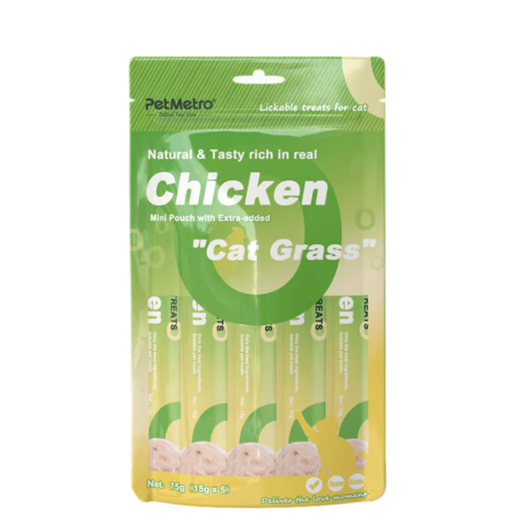 Pet Metro - Flavor Chicken&Cat grass   Creamy treats 15g