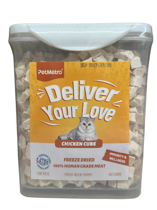 Pet Metro - Flavor Chicken Cube  FREEZE DRIED FOOD 500g