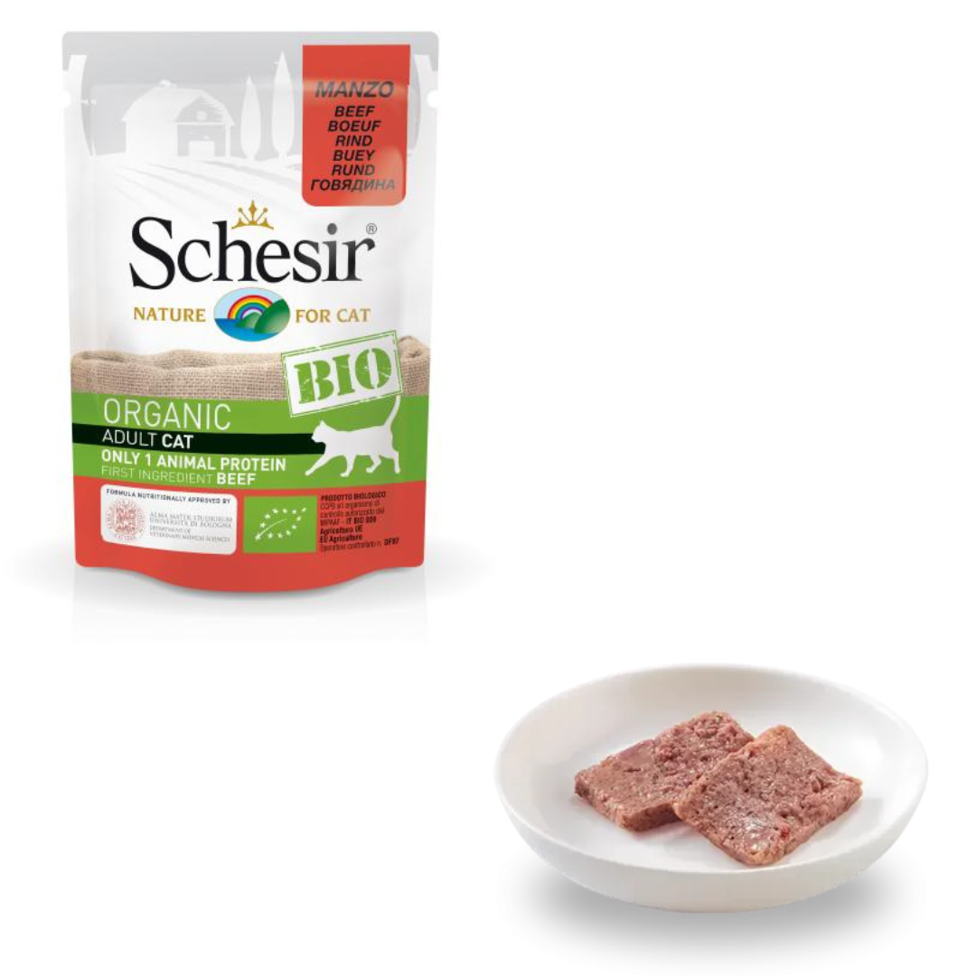 Schesir Organic Beef Wet Cat Food, 85g