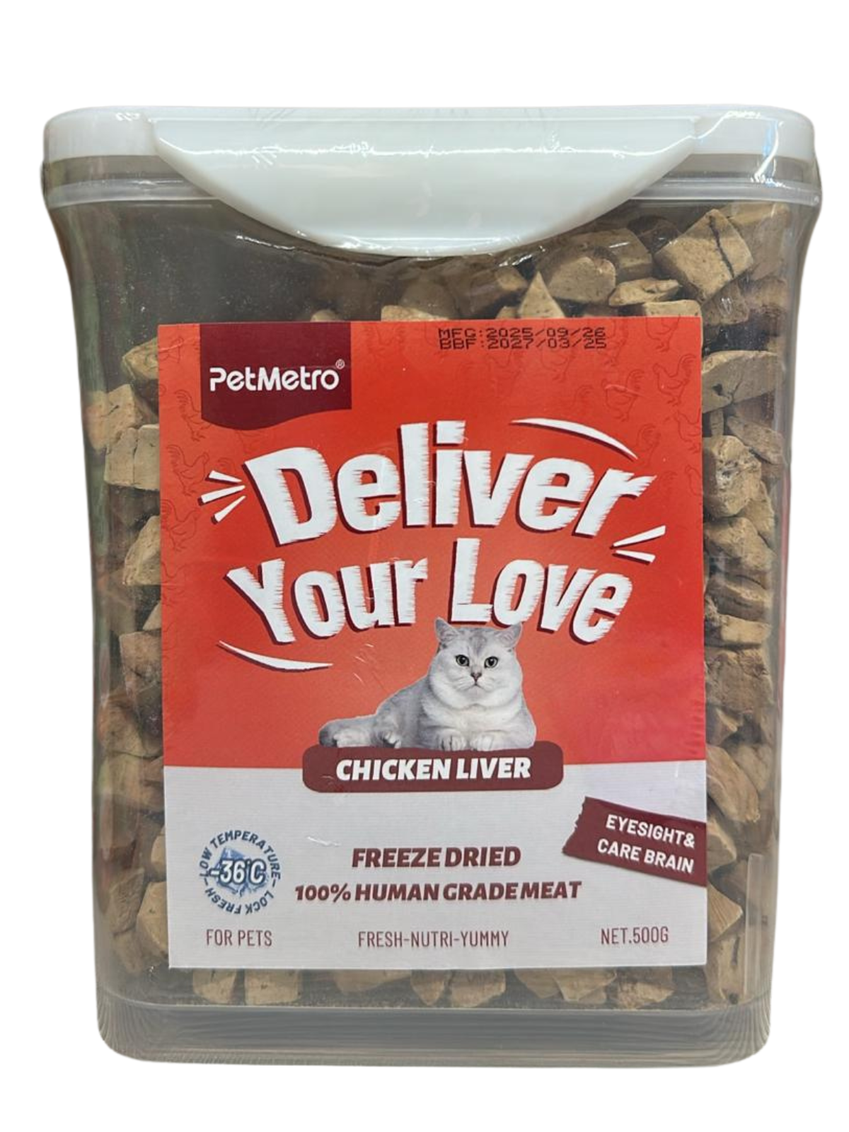 Pet Metro - Flavor Chicken Liver FREEZE DRIED FOOD  500g
