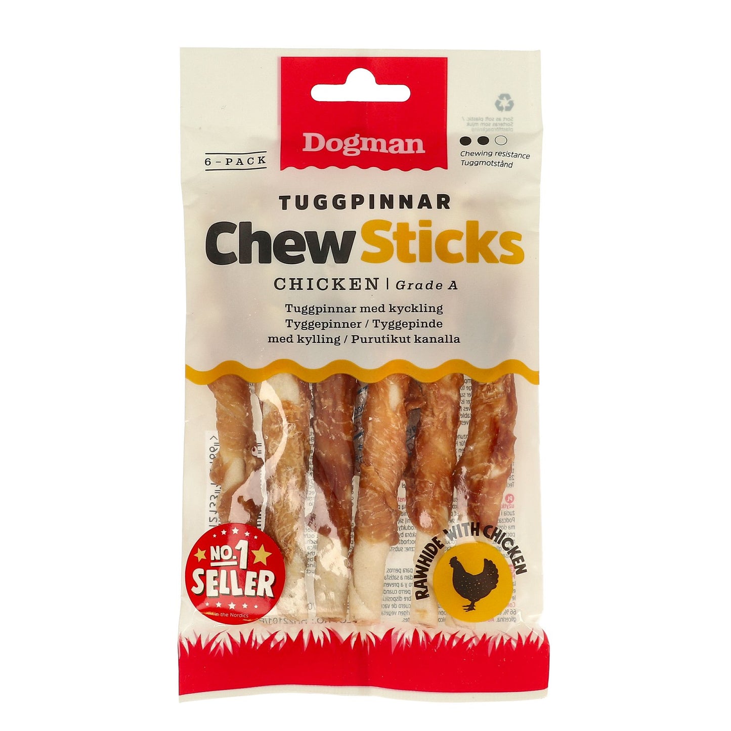 DogMan-Easy Chew with Chicken White 6p (12cm-75g)