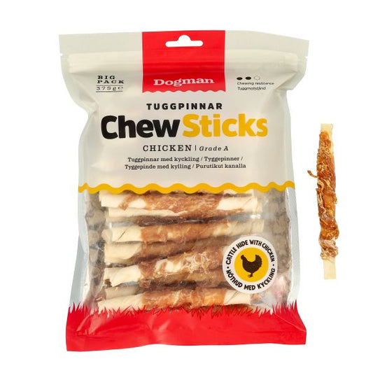 Dogman Chew Sticks with chicken 30p white 375gm