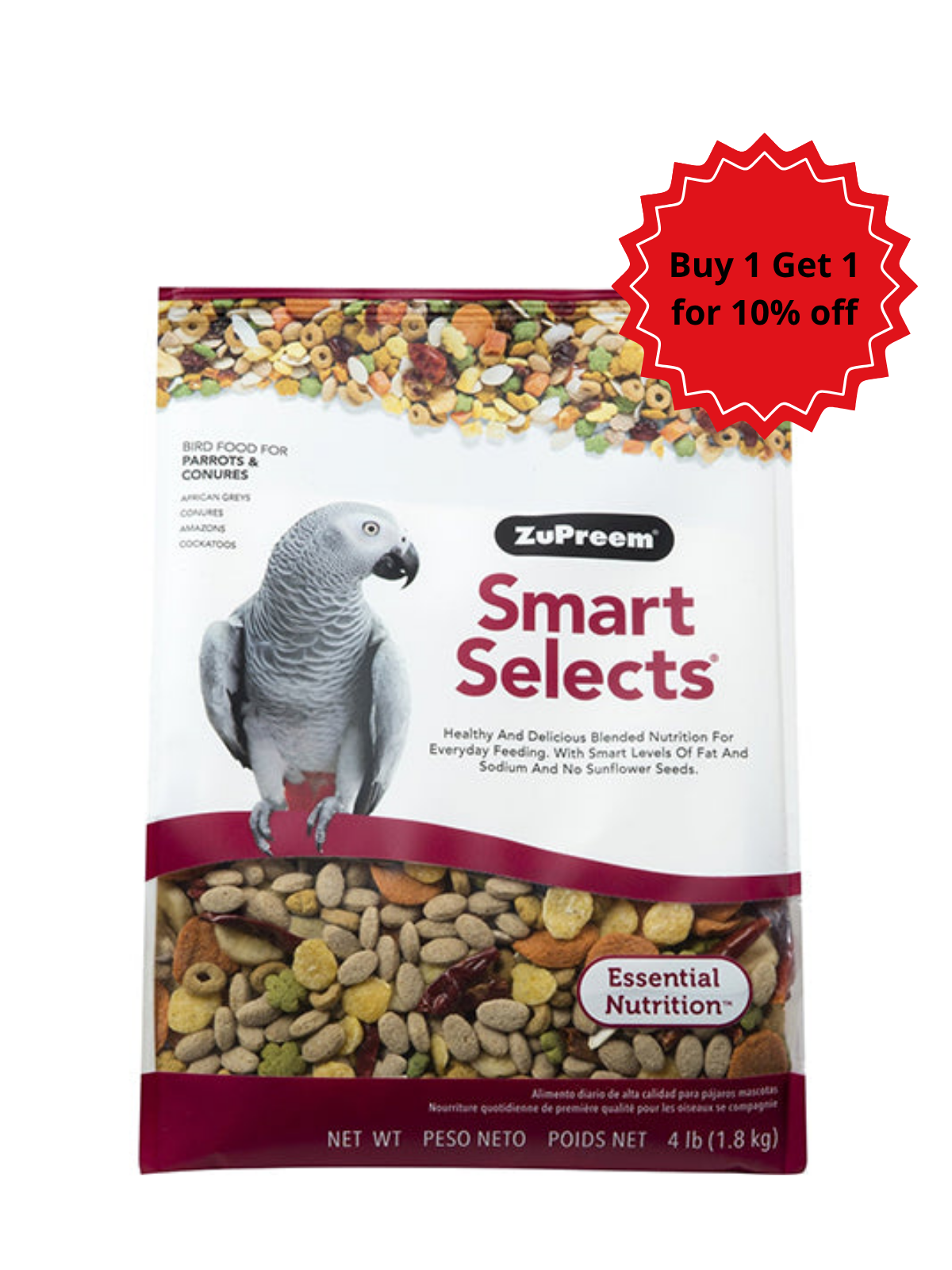 Zupreem -  Smart Selects Parrots & Conures 4lb