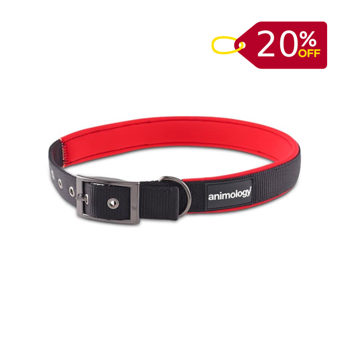 Animology Padded Buckled Collar – Red