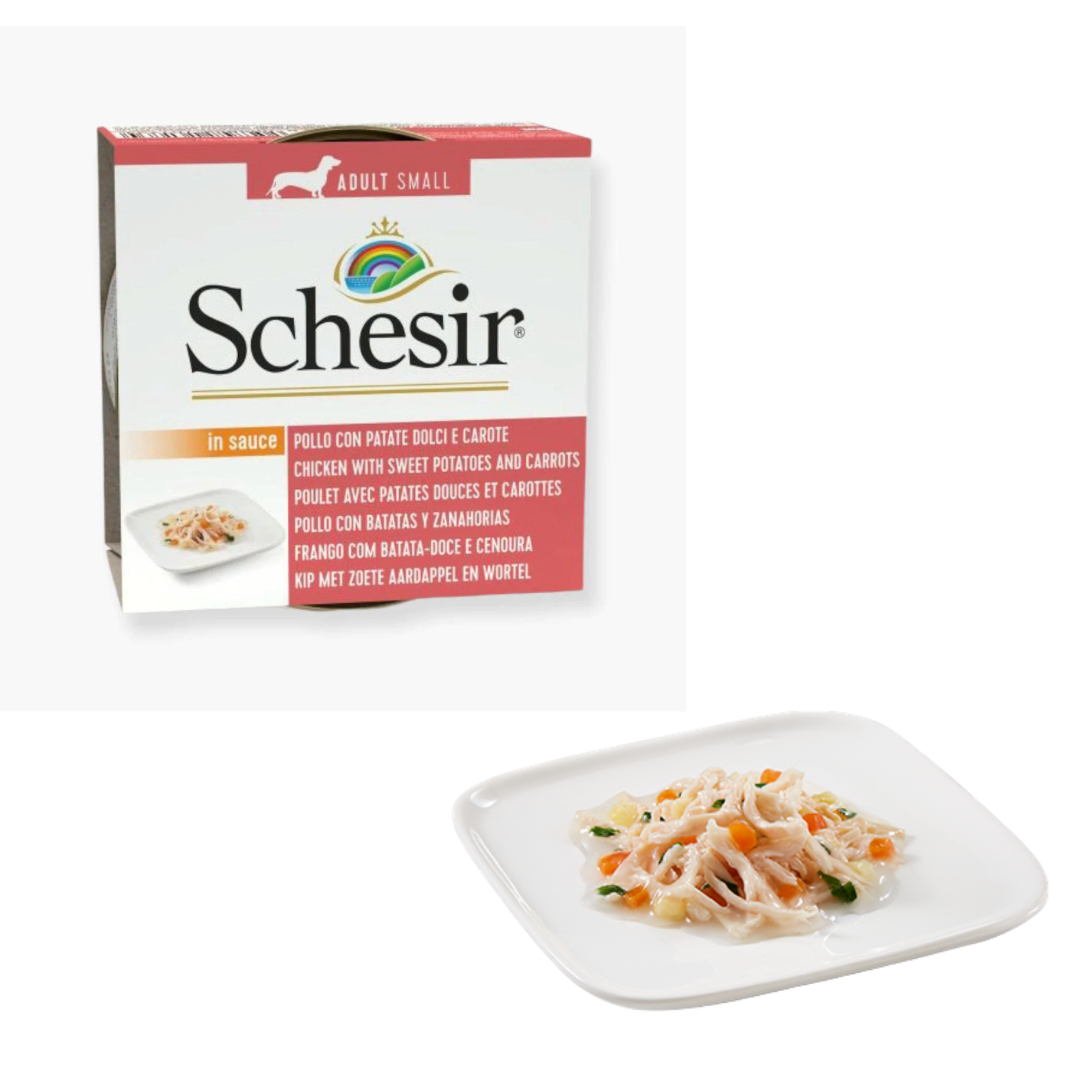 Schesir Chicken with Potatoes and Carrots Wet Dog Food, 85g